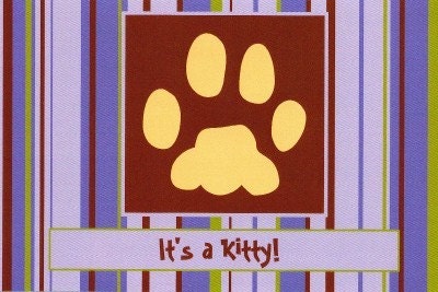 Kitty Cat Announcement Cards "It's A Kitty"