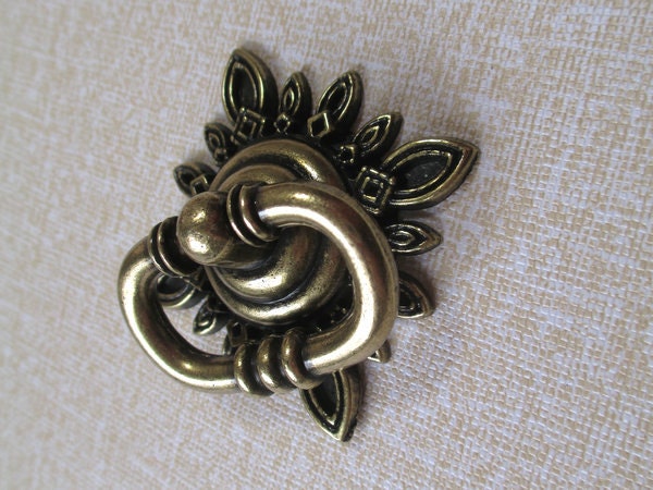 Brass Dresser Drawer Pull Rings Handles Metal Antique Bronze Square Back Plate / Vintage Style Cabinet Handle Decorative Knobs Hardware