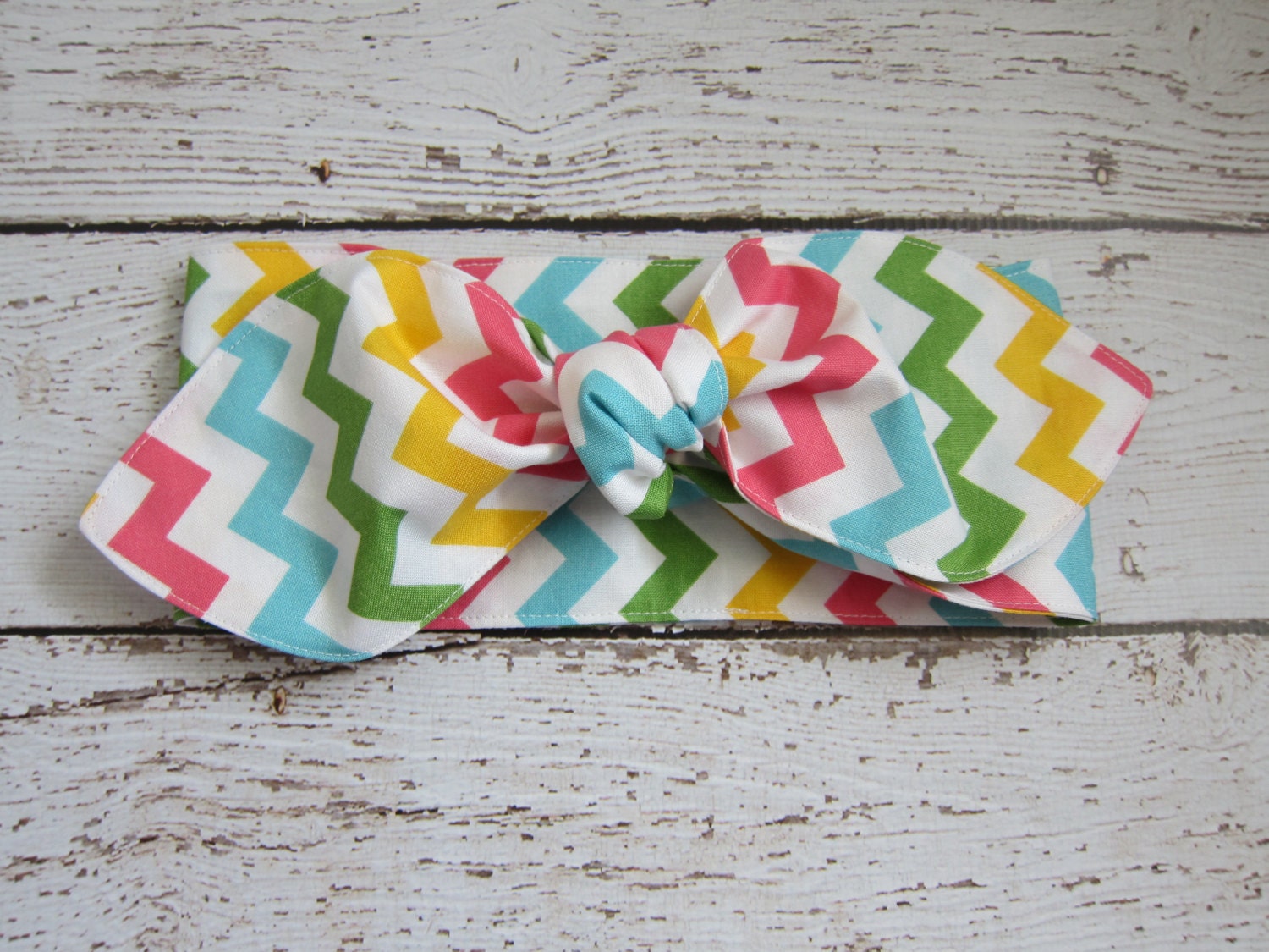 SALE Bow Hair Scarf - Girly Chevron - Hair Wrap Bandanas - Hair Accessories - fashion scarf - Womens headband - by LoveAdellaide