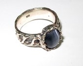 Silver ring. The original ring of oxidized silver 925 with natural opal. 100% handmade. Free Shipping
