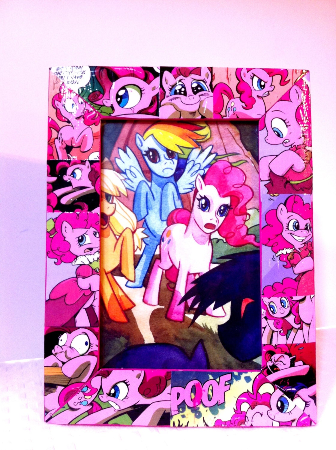 My Little Pony Comic Book Decoupaged Picture Frame featuring Pinkie Pie