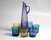 Retro Juice/Cocktail set with pitcher and six tumblers