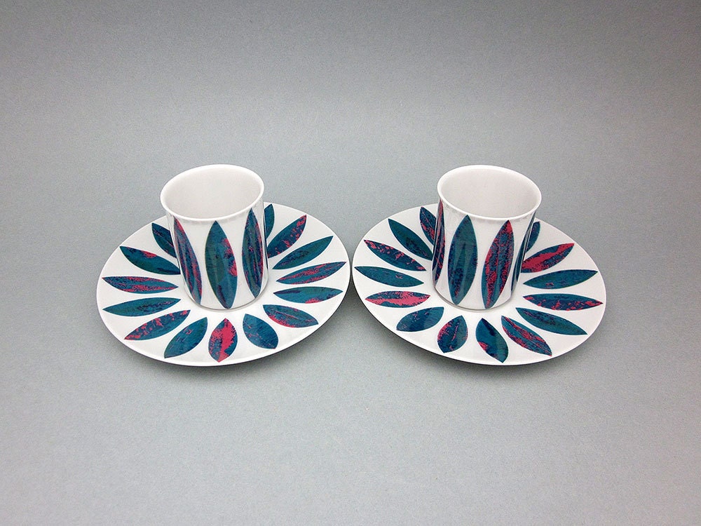 Retro porcelain espresso cups (set of 2) by Thomas, Rosenthal Group