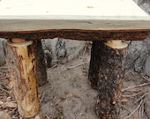 Pine Log Bench.  Rustic look for yard, mud room, porch, deck, or rec room