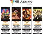 Personalised Custom Madagascar 3 Birthday Ticket Invitations/Invites - DIY Printable Digital File