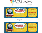 Personalised Custom Thomas The Tank Engine Birthday Ticket Invitations/Invites - DIY Printable Digital File