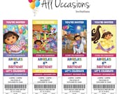 Personalised Custom Dora The Explorer Birthday Ticket Invitations/Invites - DIY Printable Digital File