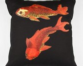 Decorative black fish pillow