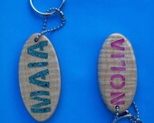 wooden keyring, wooden key ring, wooden keychain, wooden key chain, name tag, wooden key fob, keyring, keychain
