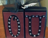 OU University of Oklahoma Sooners 2x4 Block Set, Red and Black