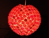 Hanging paper orb lamp origami handmade modern lighting futuristic mod sphere