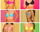 NEW Underwire Bikini Top - Push Up Removable Padding - Fully Lined  - High Quality Swimwear Fabric - Womens