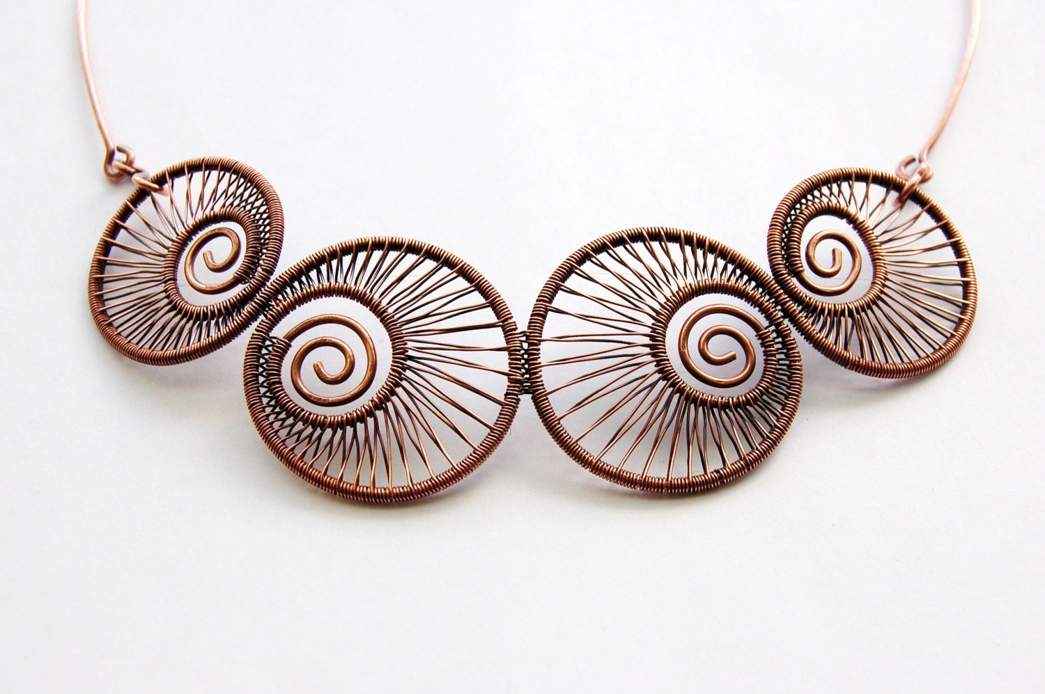 Nautilus - Wire Wrapped Copper Choker Necklace, ooak, original, handcrafted jewelry