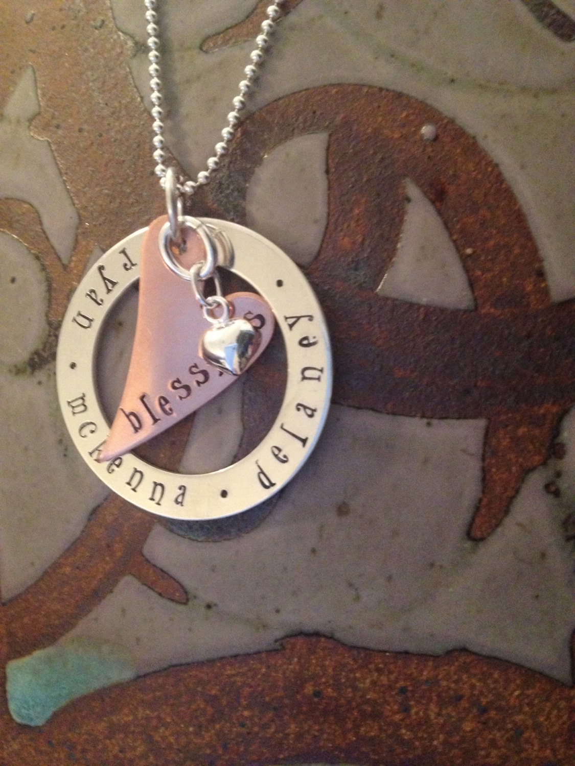 Personalized Circle Necklace - Hand Stamped Jewelry - Sterling Silver - Mommy Necklace - Grandmother Necklace - my blessiings