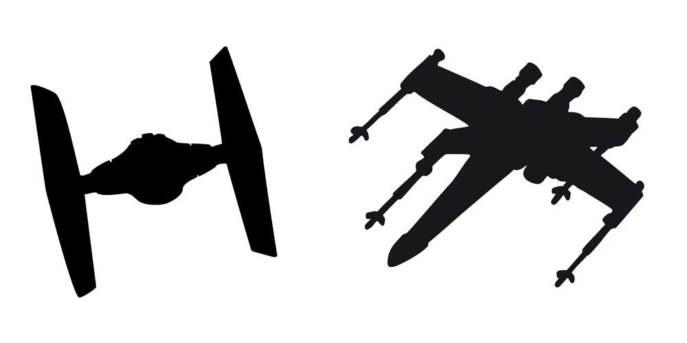 Tie fighter or X wing kill decals