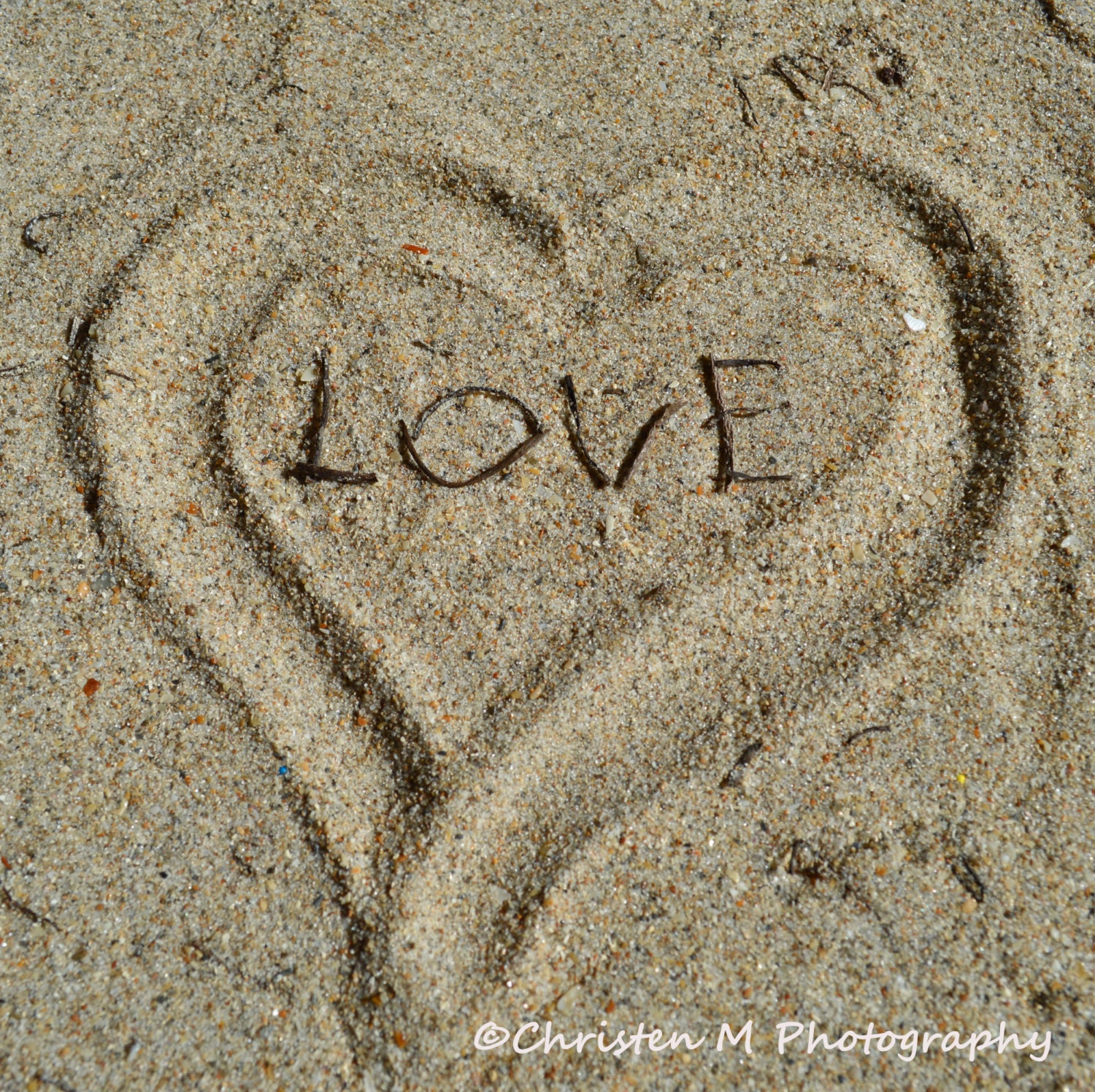 Love on the Beach Photograph- 5x5 print