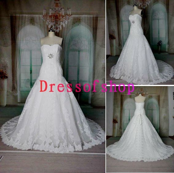 High Quality Lace Applications Dot Tulle Designer Wedding Dress  Wedding Gown
