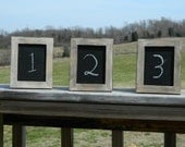 Rustic wedding table number set, rustic wedding decor, chalk table number set