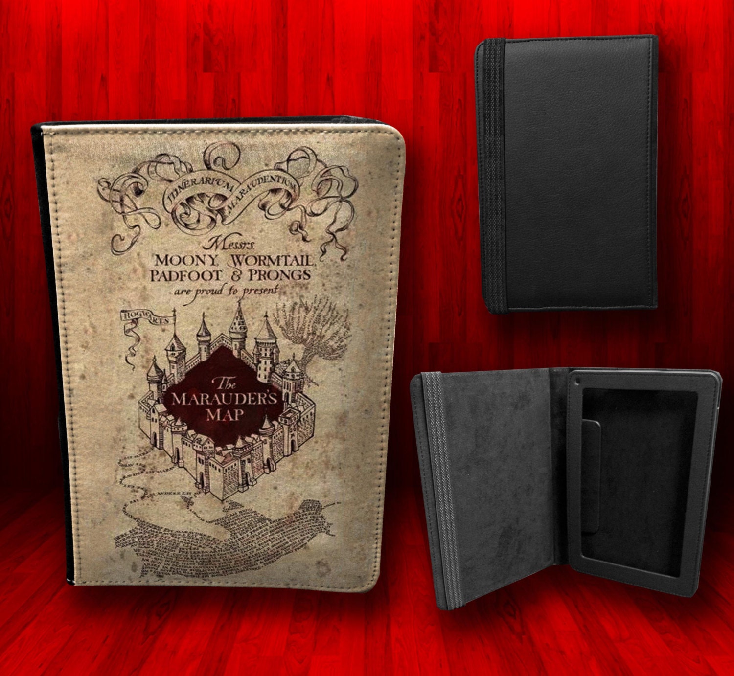 Harry Potter -  The Marauders Map  - Kindle Fire Leather Book Cover Case