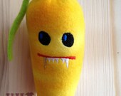 PLUSH Pepper - Yellow Pepper with Gold Fang, Plushie, Softie