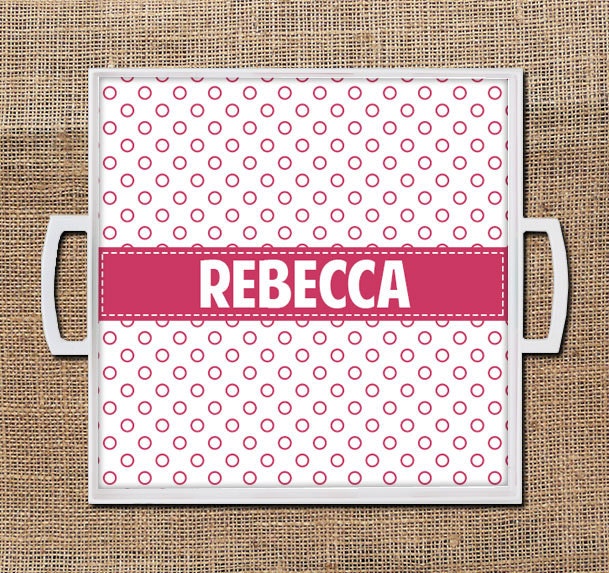 Dots and Dashes Personalized Lucite Tray