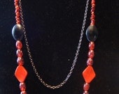 Double Strand Black and Red Necklace