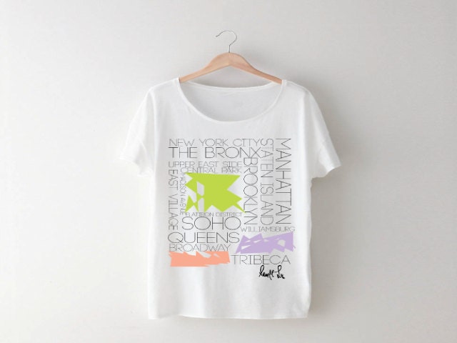 SALE, Ready to Ship, Boroughs T-Shirt, Screen Print tee, Handmade t-shirt, Clothing, Shirts, NEED NY Collection, New York City T-Shirt