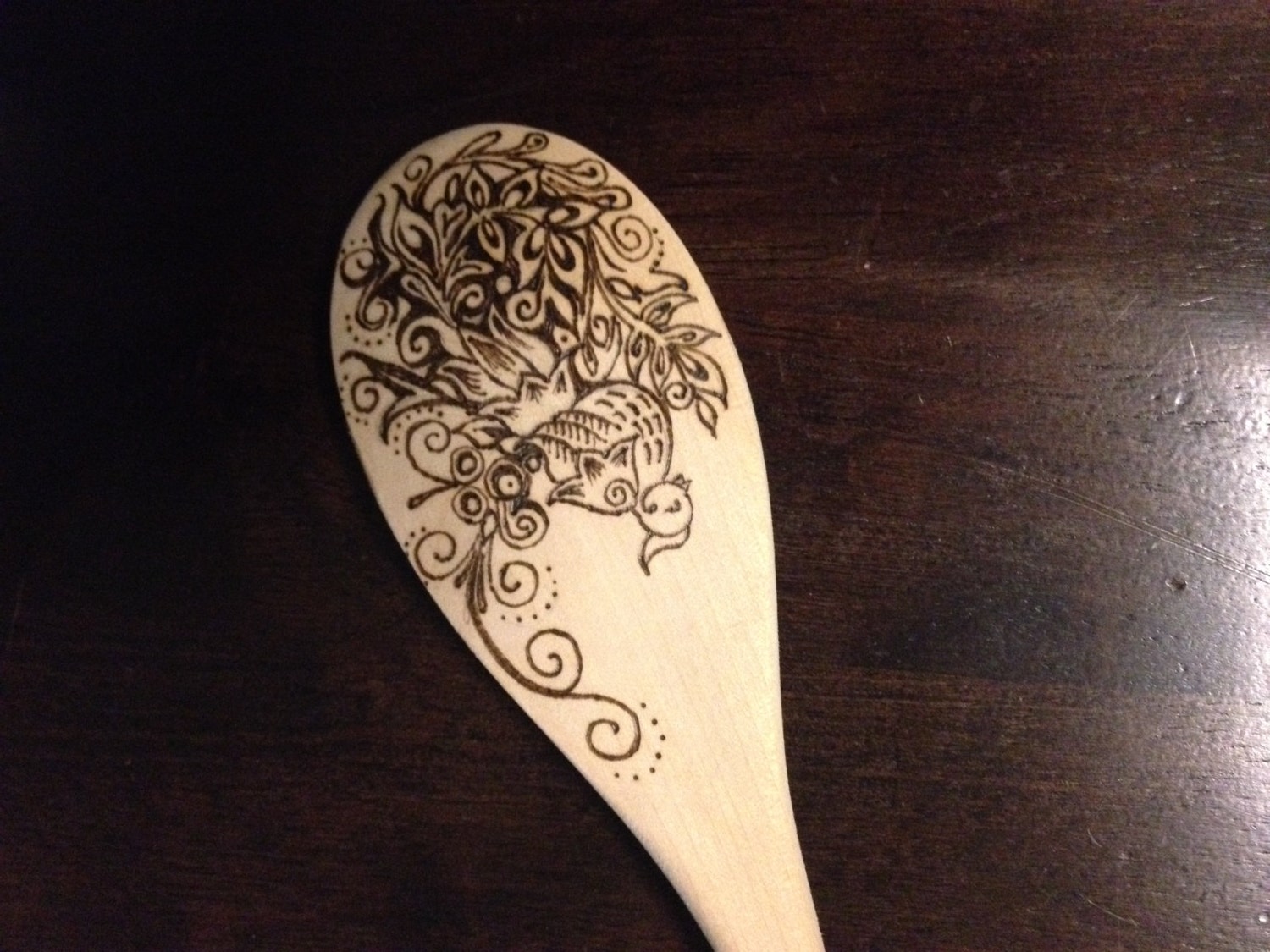 Wood Burned "Slovak" Spoon