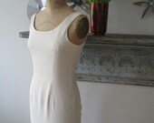 Sexy sleeveless dress//Vintage dress//Sleeveless beige vintage dress  Size 6 Made in USA