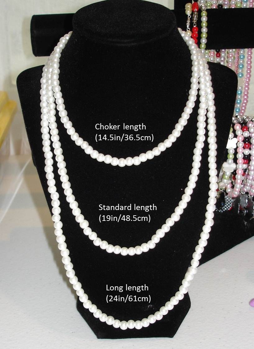 Glass pearl necklace handmade made to order your choice of color and length