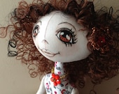 Fabric doll needle sculptured ooak collectible, hand made doll, children's or adults doll, ooak doll
