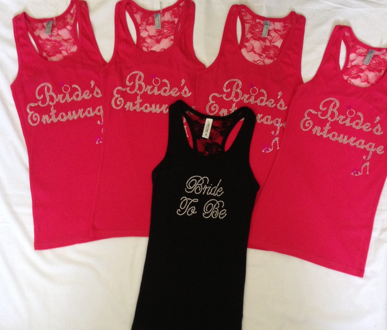 5 Bachelorette Party. Bridesmaid. Team bride Lace Tank Top. Maid of Honor. Matron of Honor. Wedding Bridal Party.