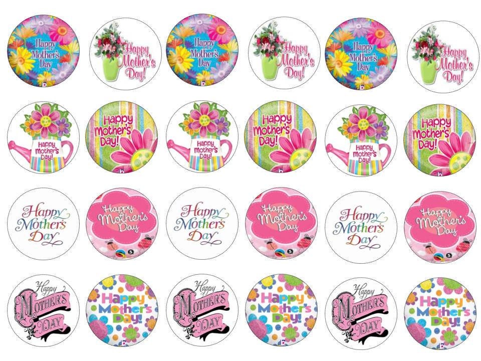 Mothers day Cake/Cookie Edible Toppers