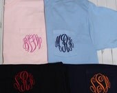 Monogrammed Pocket Tee Pocket Tshirt Personalized Bridesmaid Gift Sorrority Greek Short Sleeve