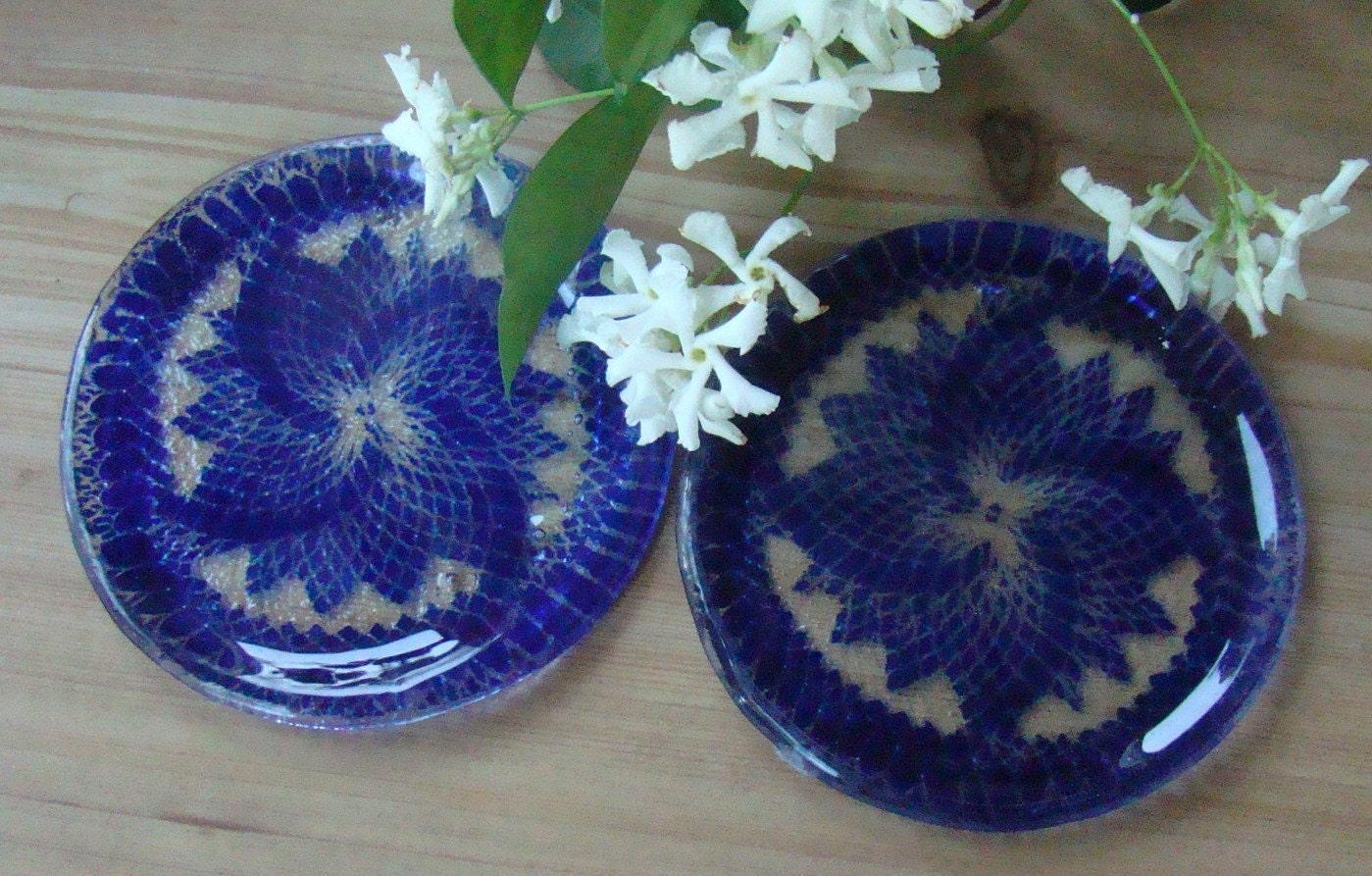 Cobalt Blue Lacy Wind Coasters