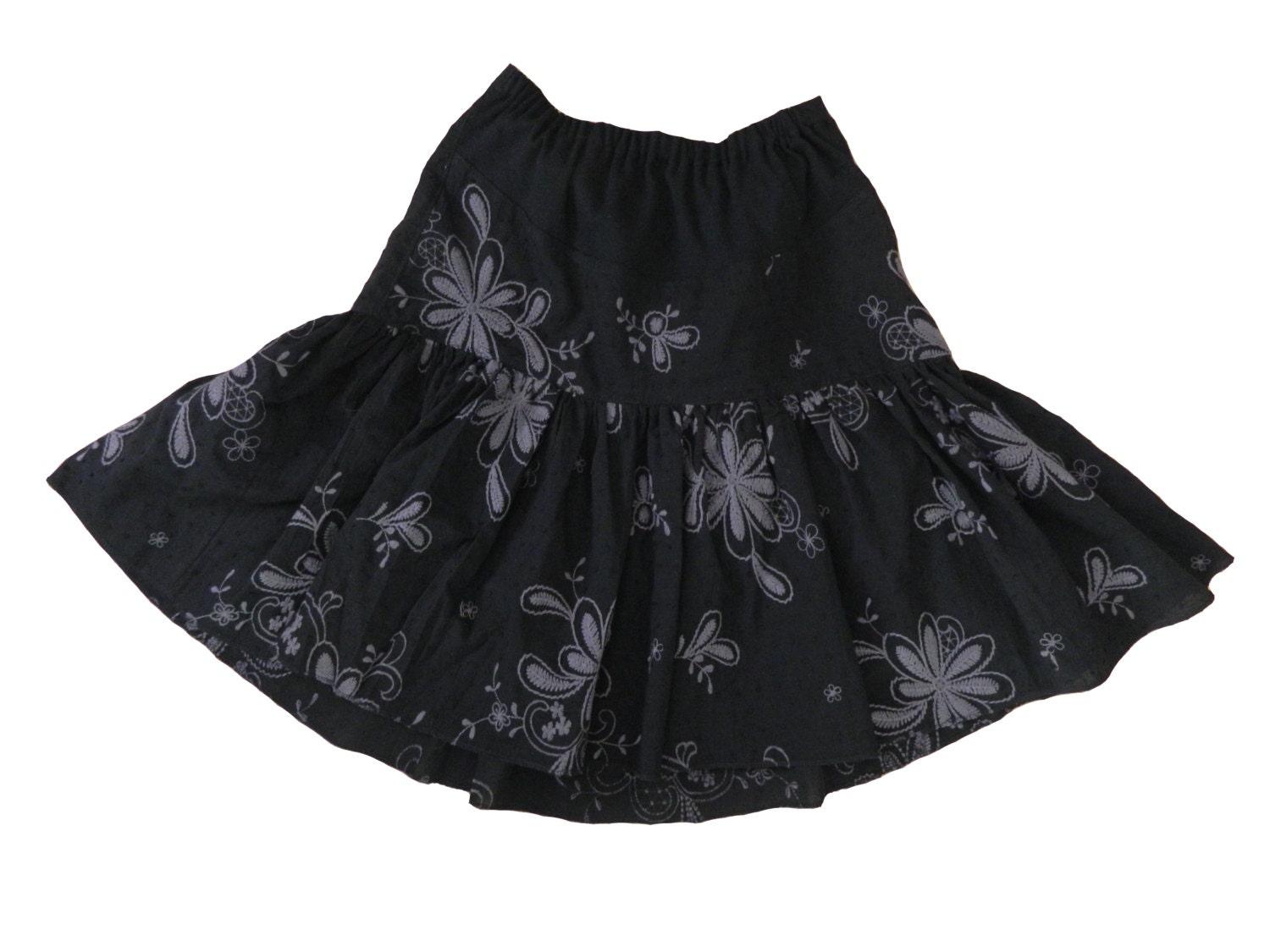 Boho-chic light-weight cotton knee length maternity skirt with adjustable stretch waist - UK Size 12