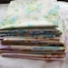 Set of Blues/Purples Vintage Sheet Fat Quarters