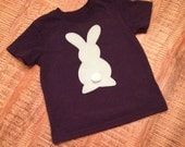 Handmade short sleeve felt easter bunny t-shirt. Available in sizes 12 months-5T and Boys XS-Small