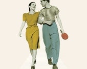 the smiths (a3 love vintage retro stripes yellow blue style giclee art print)