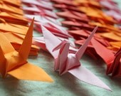 10 x 10cm/4" 1000 Paper Cranes Customized for Wedding, Christmas, Festival, Anniversary All Shades of RED Paper Goods Crane