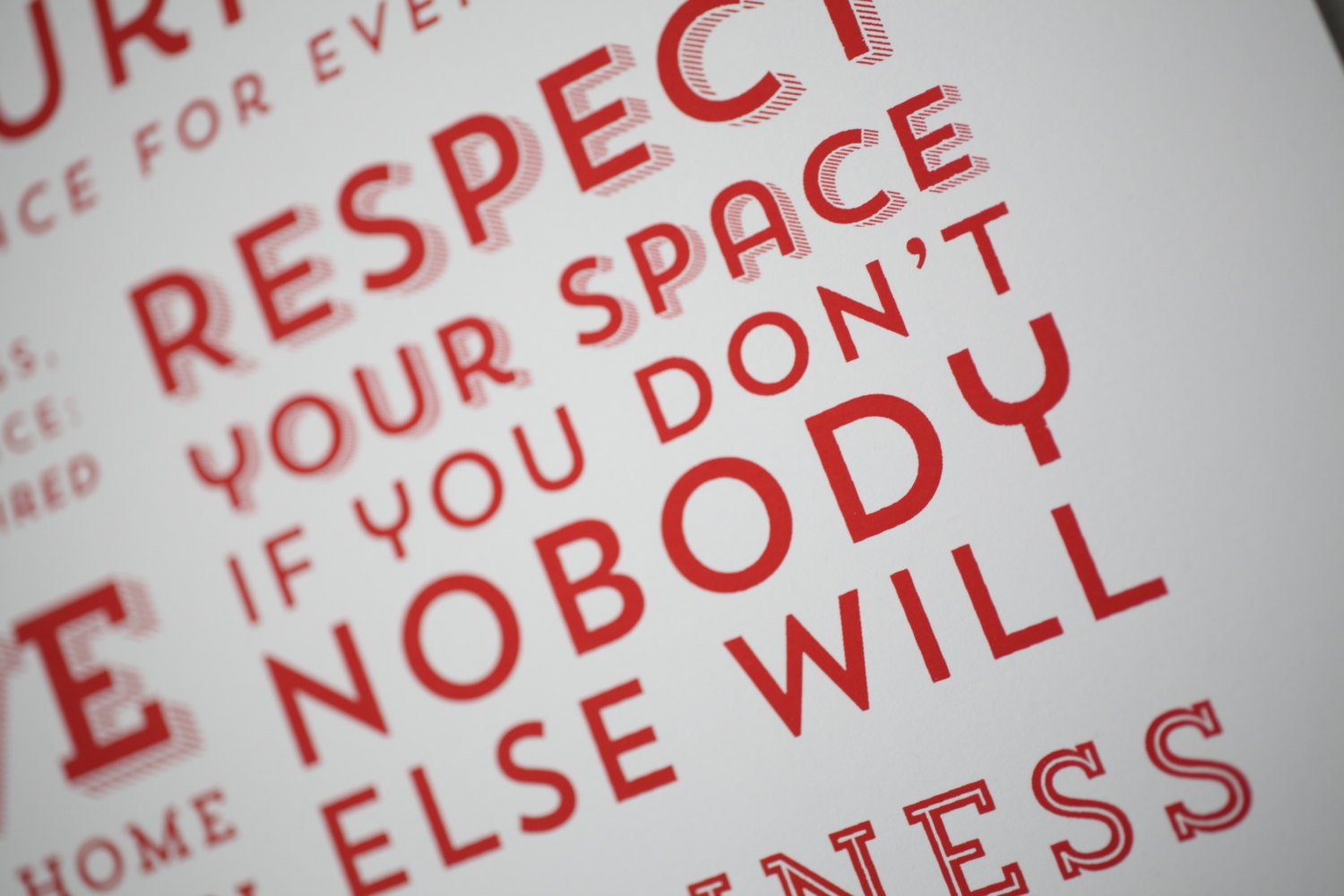 Inspirational Organizing Quotes Poster - Hand Silk Screen Print - Red/Cream