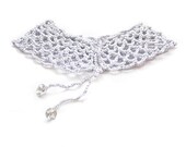 Gray Lace Collar - gray Peter Pan Collar Crochet Collar Lace Collar Crochet Necklace Necklace fashion necklace women - selenayselenay