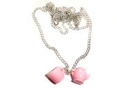 necklace teacup and teapot pink