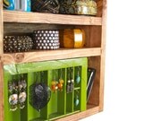 One of a Kind Jewelry Storage unit made from rustic wood.... Handmade by WoodenToWhimsy