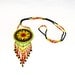 Peyote Flower Mexican Huichol Beaded  Keepsake Necklace / Native American Jewelry / Boho Chic