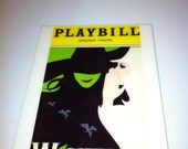 Wicked Broadway Playbill Ceramic tile / Spoon rest 6" X 8" rectangular wall hanging w hanger feet