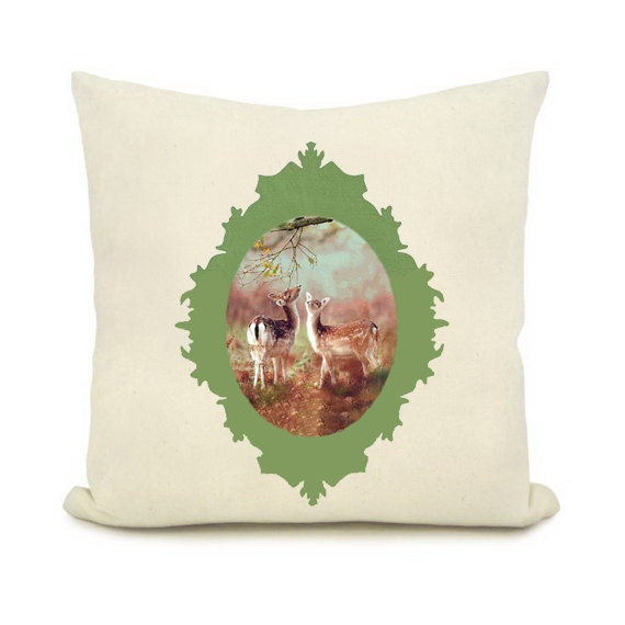 Pillow- banbi print picture in geometric designed colorful frame 16x16 decorative cover pillow,Home decor accent pillow