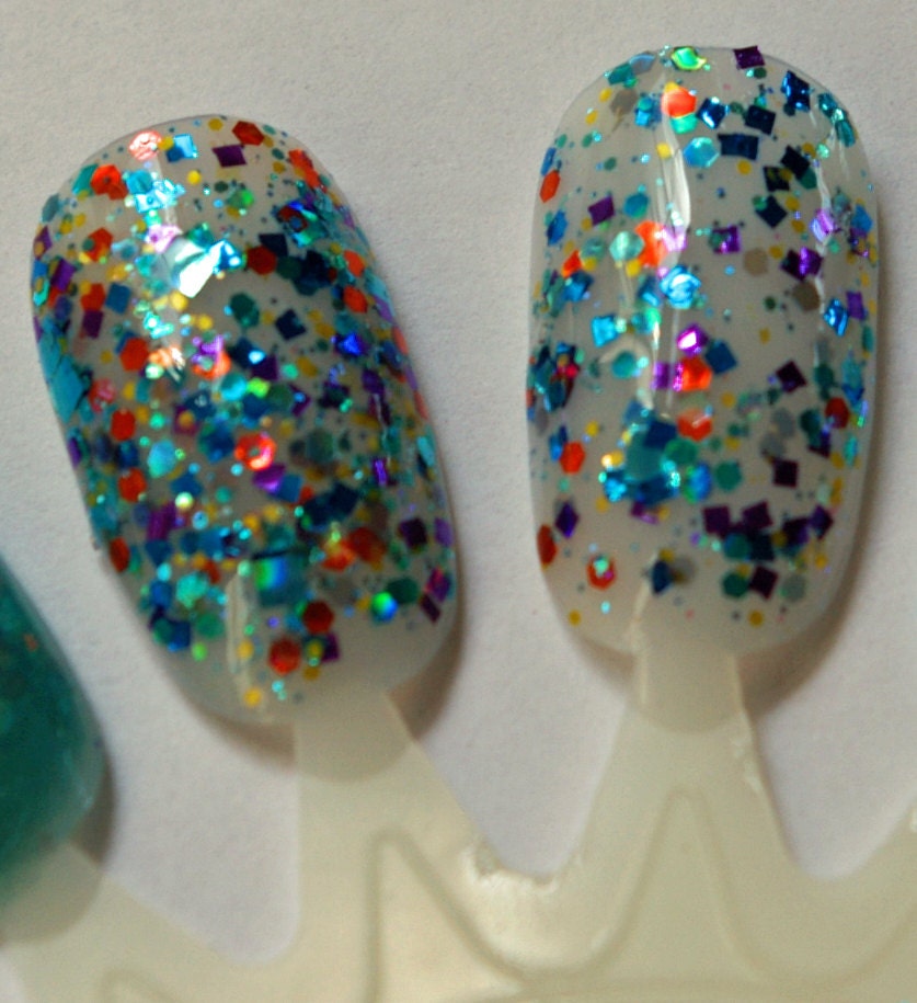 Set Glitter To Stun Nail Polish - Handmade Glitter Nail Polish / Lacquer