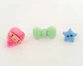 Set cute doll, star and bow dust Plug- Headphone Plug Ear Cap Dust Plug For iphone 5, iPhone 4, iphone 4S, Ipad