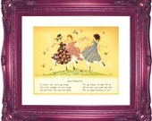 Children dancing with Butterfly poem POSTER 16 x 20 large print
